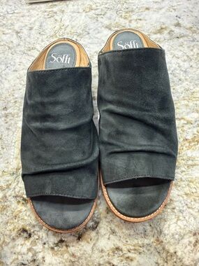 Söfft Dark Green Netta Suede Slides
